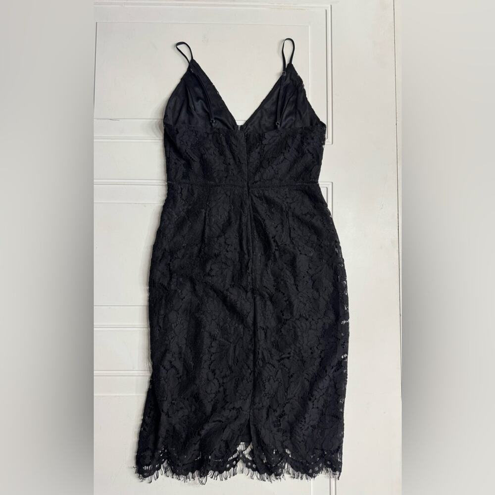 ASTR the Label Womens Sz S Floral Black Lace Midi Dress Bodycon Spaghetti Strap - Picture 6 of 7